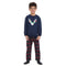Boys Winter pajama set Dark Blue deer Hoodie + Dark Blue x Red Checkered Pants